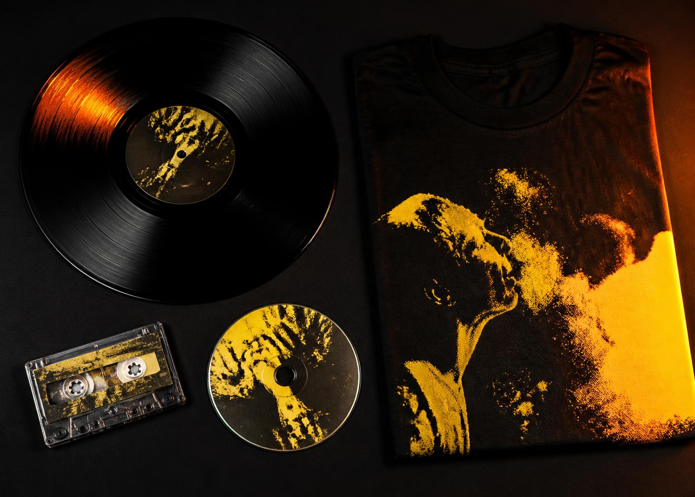 Limited-run AMFM vinyl, cassette, CD and screen-printed apparel drop